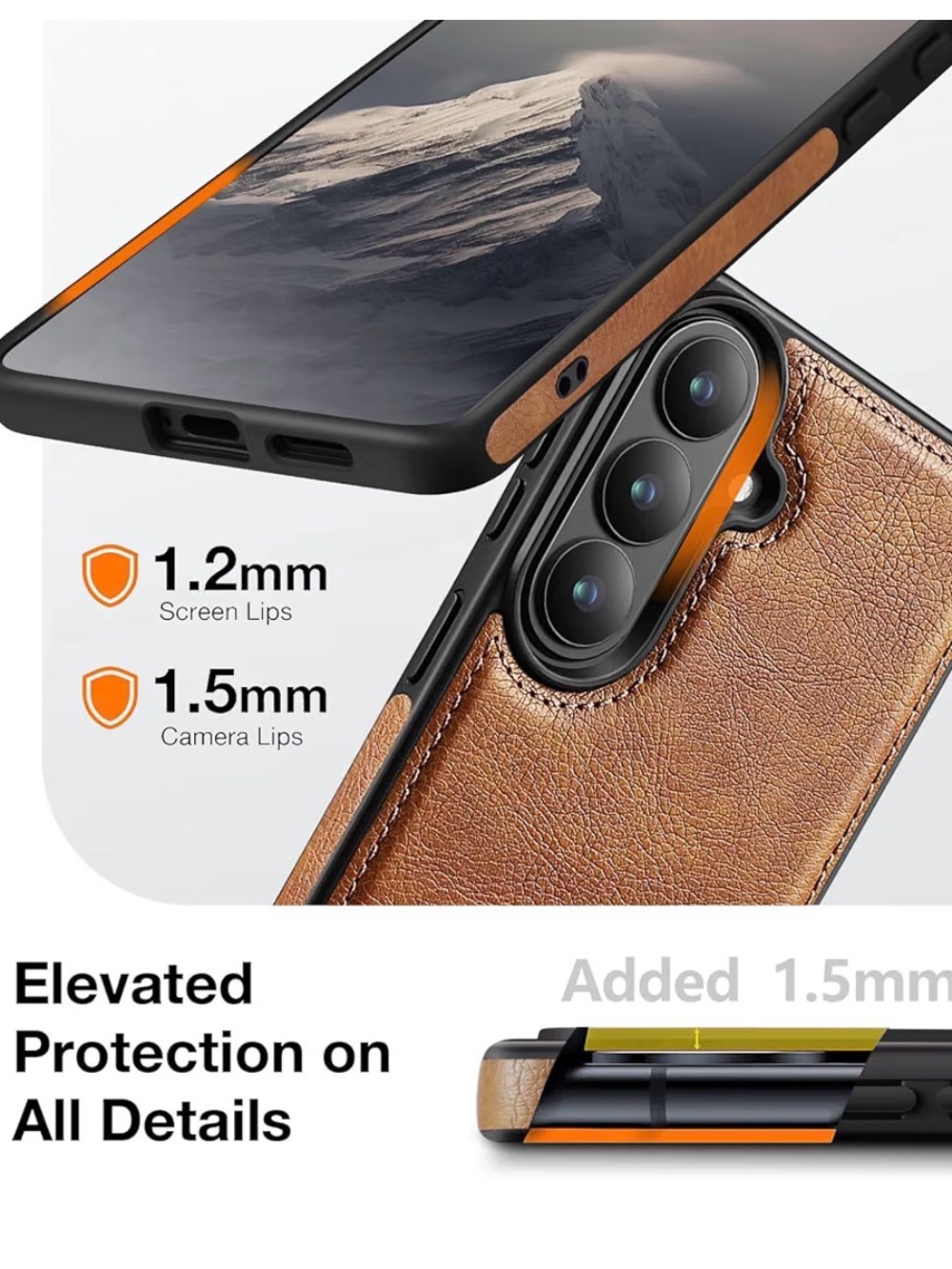 Samsung Galaxy S26 plus Leather case with stand protection brown NEW - Picture 4 of 8